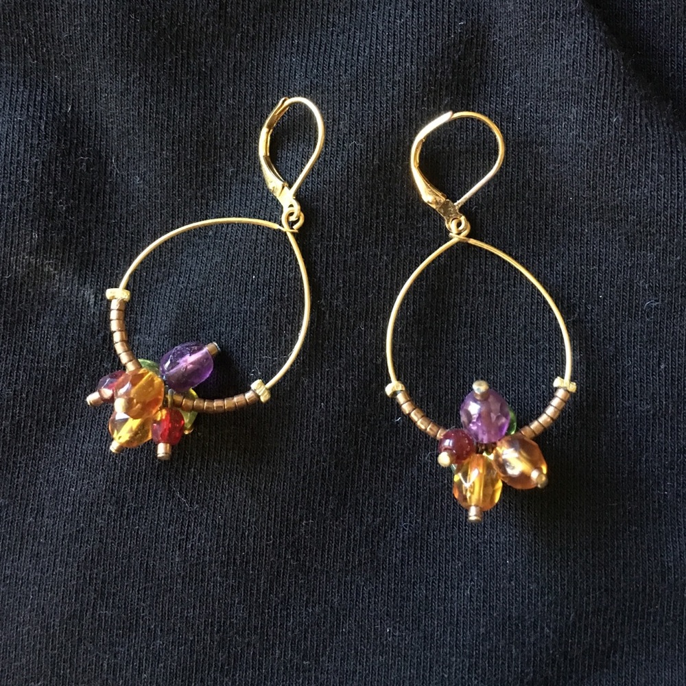 Beautiful earrings with colored beads